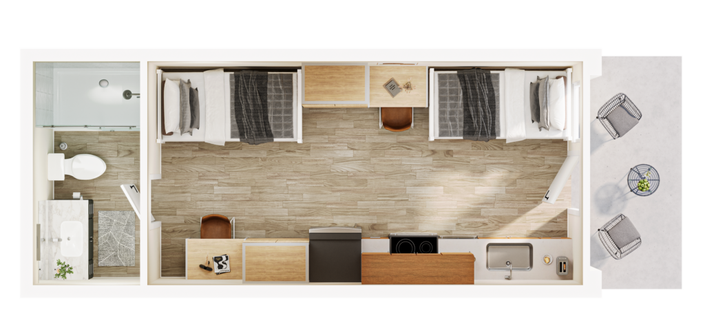 A 3D image of the 6BR/6.5BA – Harbor w/ Casita floorplan, a 2755 squarefoot, 6 bed / 6.5 bath unit