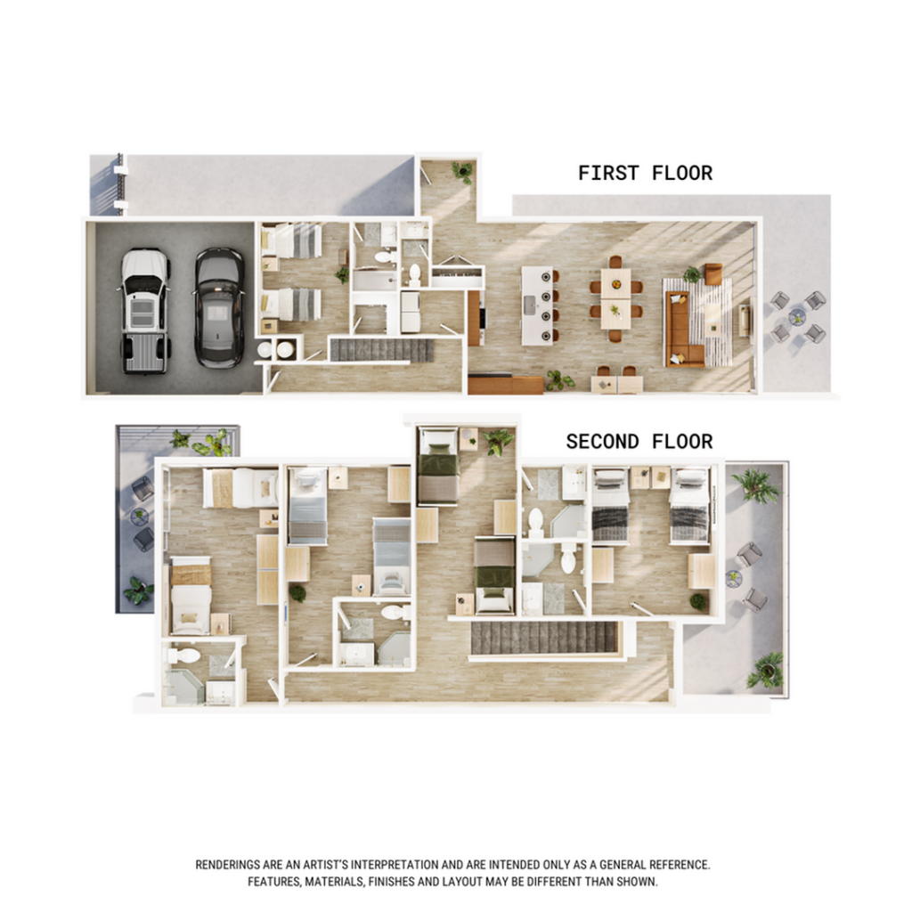 A 3D image of the 6BR/6.5BA – Harbor w/ Casita floorplan, a 2755 squarefoot, 6 bed / 6.5 bath unit