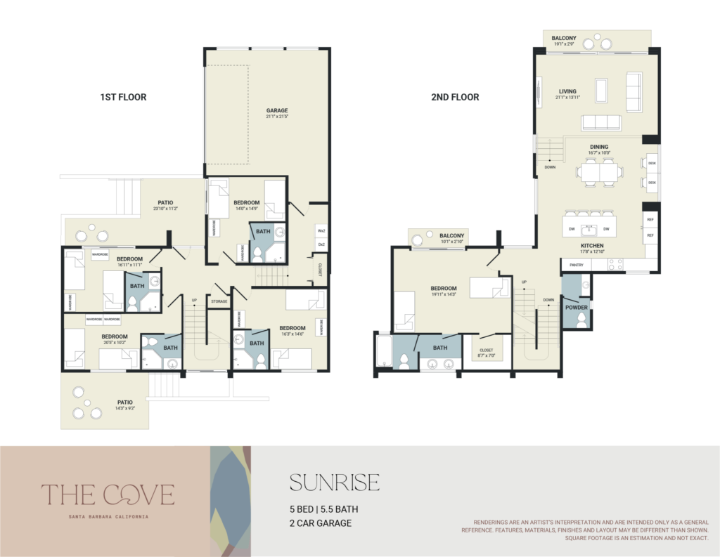 A 3D image of the 5BR/5.5BA – Sunrise 10 floorplan, a 2659 squarefoot, 5 bed / 5.5 bath unit