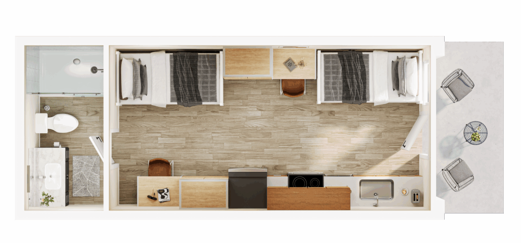 A 3D image of the 6BR/6.5BA – Coral w/ Casita floorplan, a 2949 squarefoot, 6 bed / 6.5 bath unit